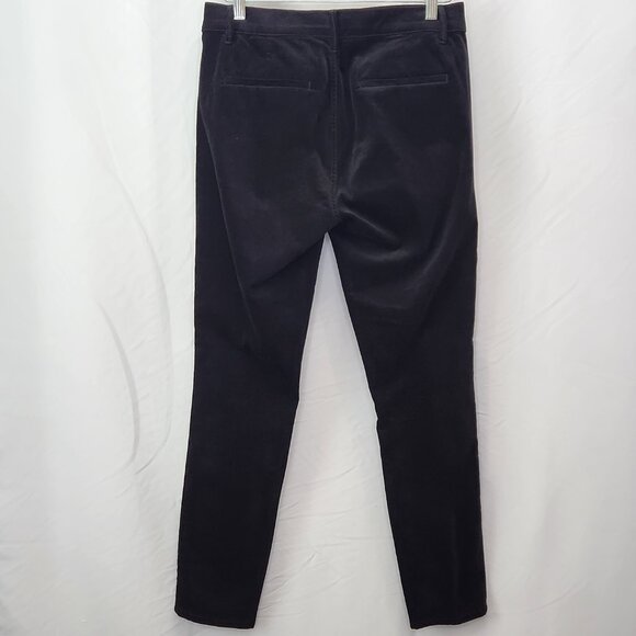Ann Taylor Loft Modern Skinny Velvet Pants Womens 8 Black Tuxedo Stripe PP21X - Picture 2 of 7